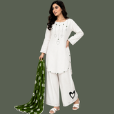 Lawn Three piece suit with Chiffon dupatta