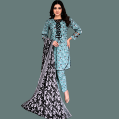 Lawn Three Piece Suit With Lawn Dupatta