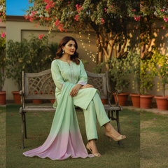 Lawn Three Piece Suit With Chiffon Dupatta