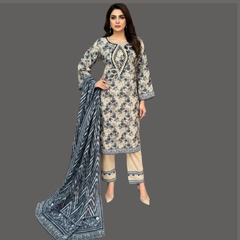 Lawn Three Piece Suit With Lawn dupatta