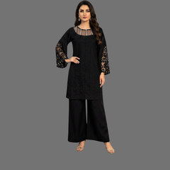 Lawn Three piece suit with Chiffon dupatta