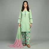 Chikenkari three piece suit with Chiffon dupatta