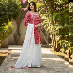 Chiffon Three piece suit with Chiffon dupatta