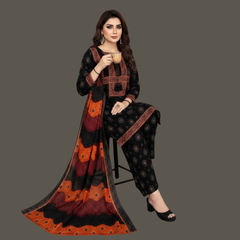 Lawn Three Piece open sides Frock With Lawn Dupatta