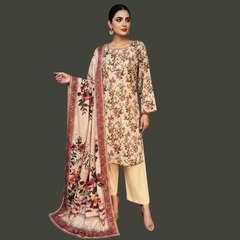 Lawn Three Piece Suit With Lawn dupatta
