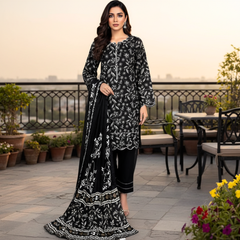 Lawn Three Piece Suit With Lawn Dupatta