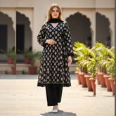 Lawn Three Piece Frock With Chiffon Dupatta