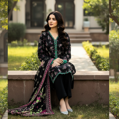 Lawn Three Piece Suit With Lawn Dupatta