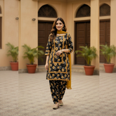 Lawn Three Piece Suit With Chiffon Dupatta