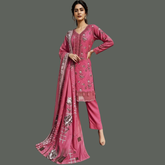 Lawn Three Piece Suit With Lawn Dupatta