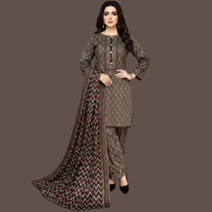 Lawn Three Piece Suit With Lawn Dupatta