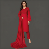 Lawn Three Piece Suit with Chiffon Dupatta