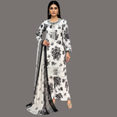 Embroidered Lawn Three Piece Suit with Chiffon Dupatta