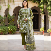 Lawn four piece suit with jacket