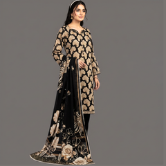 Lawn three piece suit with lawn dupatta