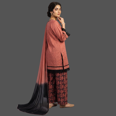 Chikankari three piece suit with Chiffon dupatta