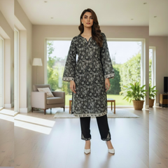 Lawn Three Piece Suit With Lawn Dupatta