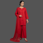 Lawn three piece suit with Chiffon dupatta