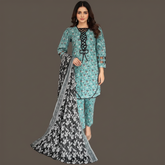 Lawn Three Piece Suit With Lawn Dupatta