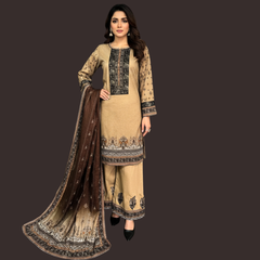 Lawn Three Piece Suit With Lawn Dupatta