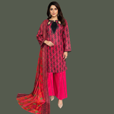 Lawn Three Piece Suit With Lawn Dupatta