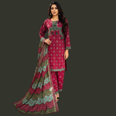 Lawn Three Piece Suit With Lawn Dupatta
