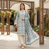 Embroidered Lawn Three Piece Suit With Lawn Dupatta