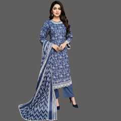 Lawn Three Piece Suit With Lawn Dupatta
