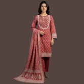 Lawn three Piece Suit With Lawn Dupatta