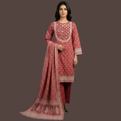 Lawn three Piece Suit With Lawn Dupatta