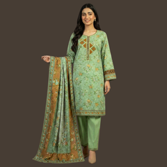 Lawn Three Piece Suit With Lawn Dupatta