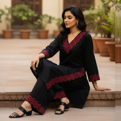 Lawn two Piece Suit Embellished with Patch