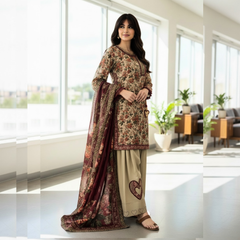 Lawn Three Piece Suit With Lawn Dupatta