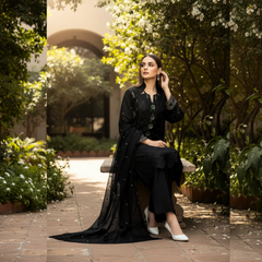 Embroidered Lawn Three Piece Suit With Chiffon Dupatta