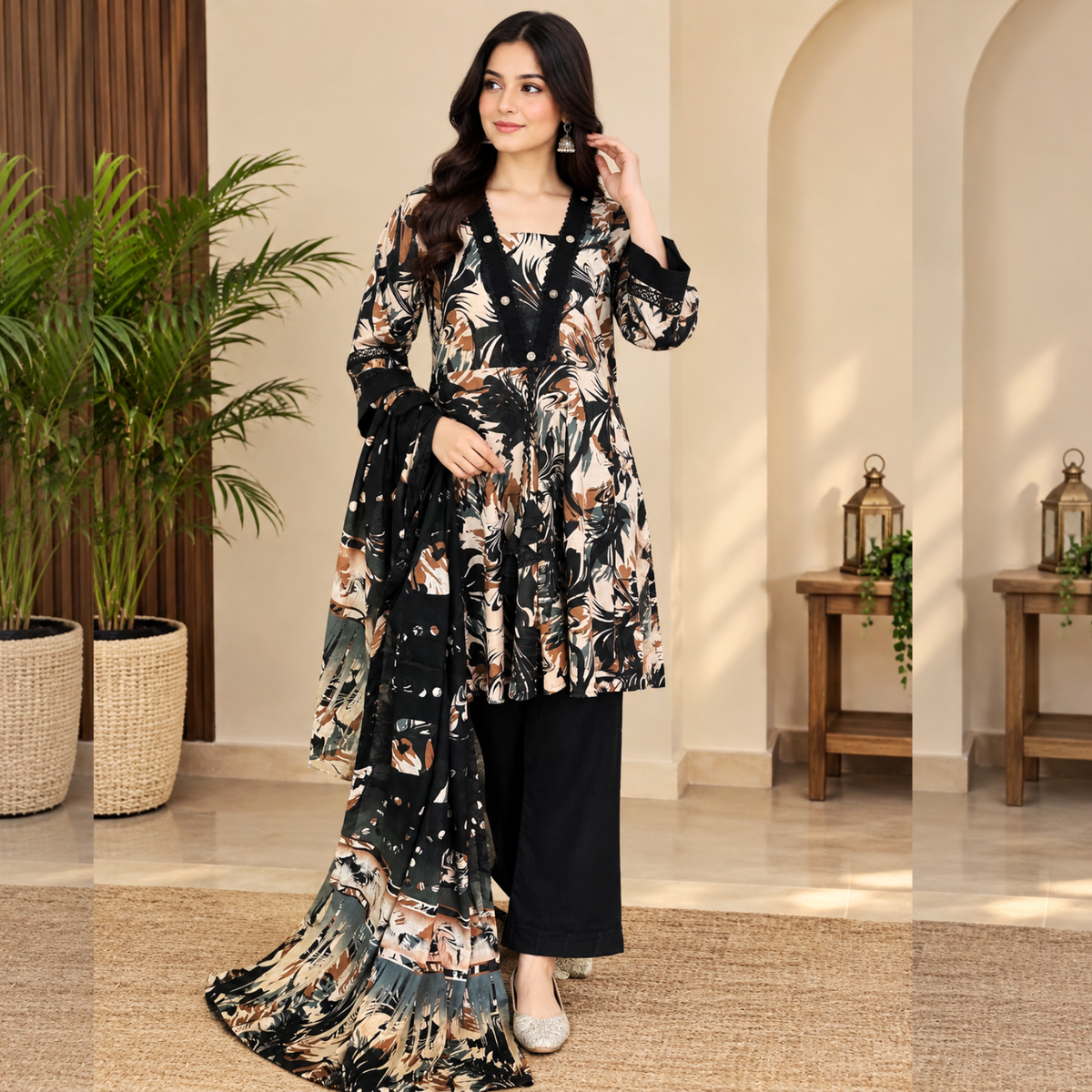 Lawn three piece suit
