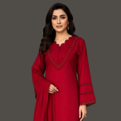 Lawn Three Piece Suit with Chiffon Dupatta