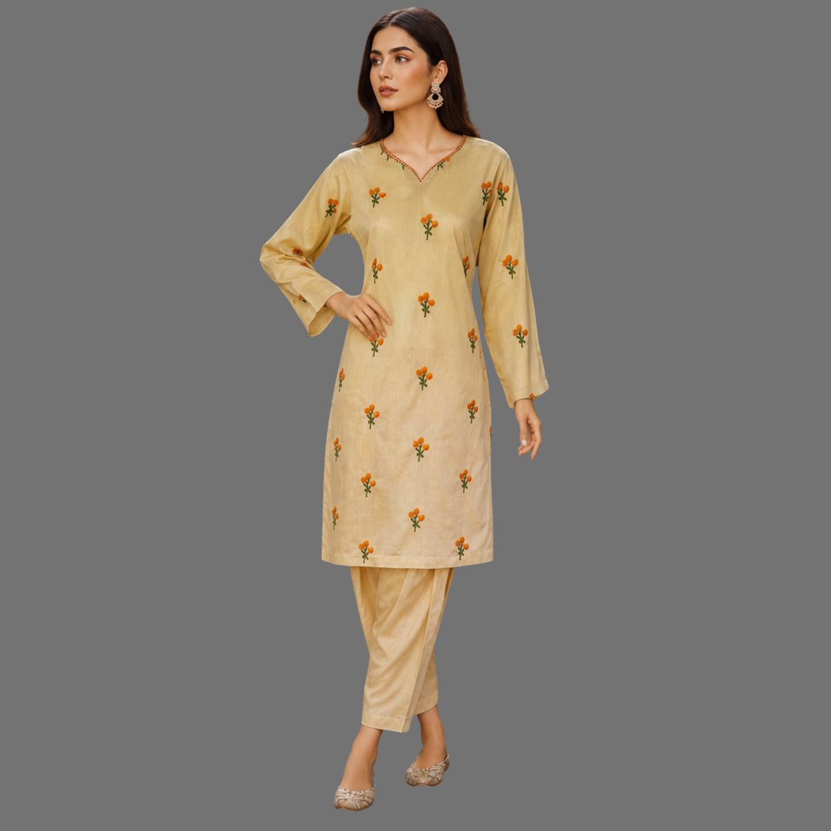 Embroidered Lawn two piece siut