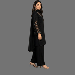 Lawn Three piece suit with Chiffon dupatta