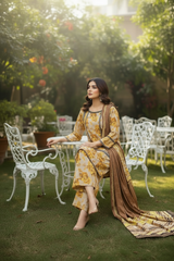 Lawn Three Piece Suit With Lawn dupatta