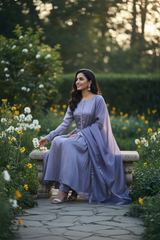 Stone Sheesha Silk Three Piece Frock