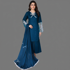 Lawn Three Piece Suit With Chiffon Dupatta