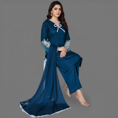 Lawn Three Piece Suit With Chiffon Dupatta