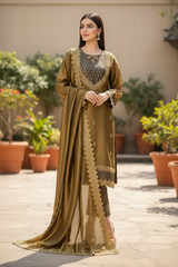 Shabnam organza Three Piece Suit With Shabnam organza dupatta