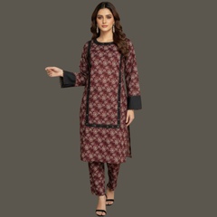 Lawn two Piece suit With Farshi Shalwar