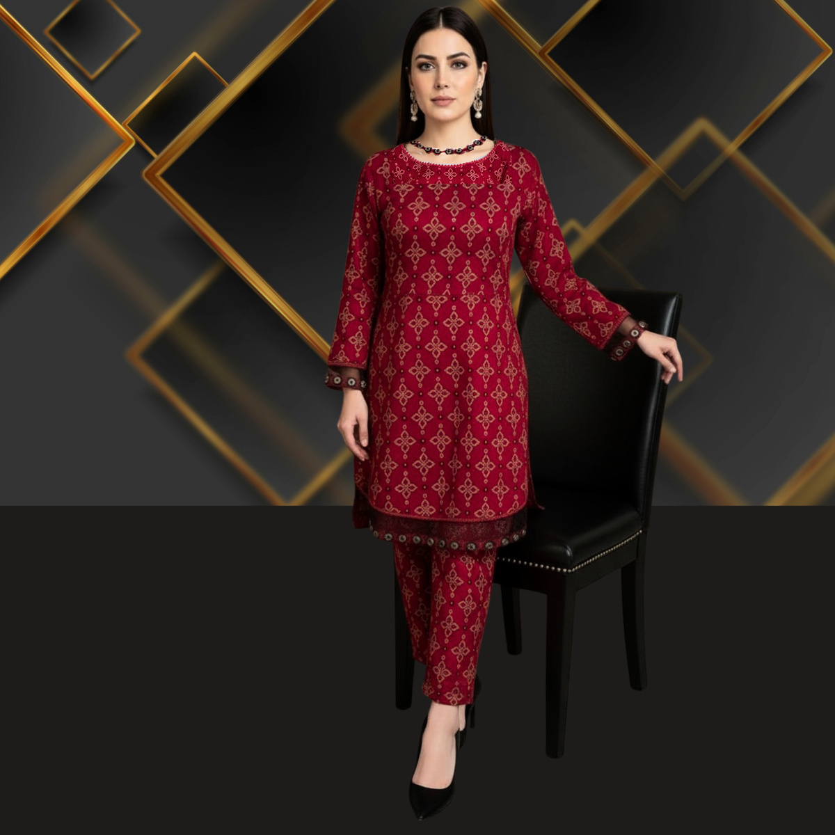 Lawn Two Piece Suit With Farshi Shalwar
