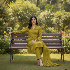 Lawn Three Piece Suit with Chiffon Dupatta