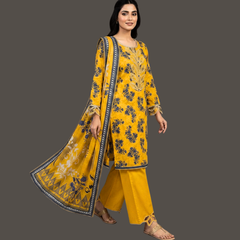 Lawn Three Piece Suit with Lawn dupatta