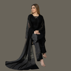 Lawn Three Piece Suit With Chiffon Dupatta