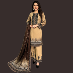 Lawn Three Piece Suit With Lawn Dupatta