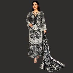 Embroidered Lawn Three Piece Suit With lawn Dupatta